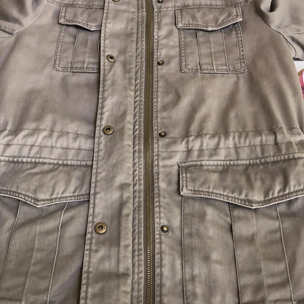 Lucky Brand Women’s Military Field Jacket Hood Full Zip Olive Green Size XS - Picture 7 of 14